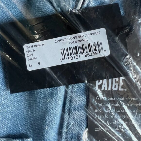 PAIGE Christy Long Sleeve Jumpsuit Color: California | Size: 4 | NWT MSRP: $349 - Picture 4 of 5